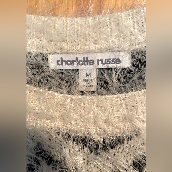 Charlotte Russe,fuzzy sweater dress, black and white. - Picture 4 of 4